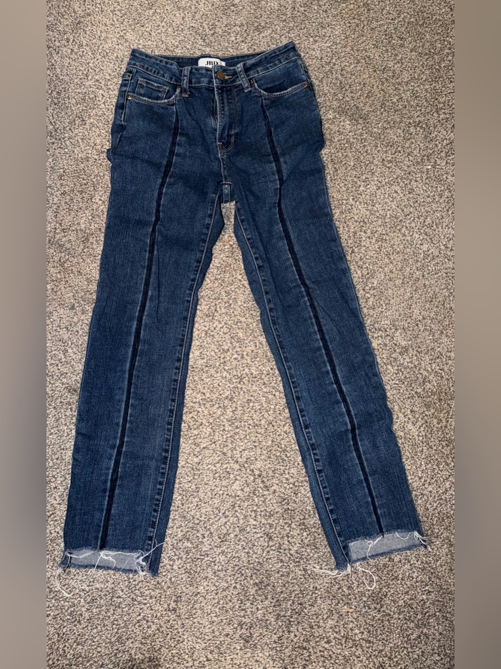 Just Black Dark Blue Straight Leg Jeans with Front Pinseams size 24 EUC
